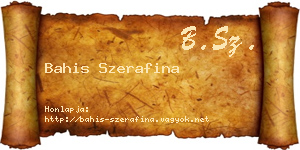 Bahis Szerafina névjegykártya